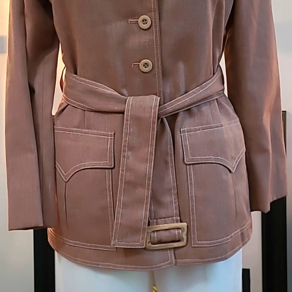 Anne Klein Light Brown Belted Blazer - Picture 15 of 16